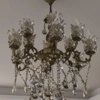 لوستر 6 شاخه 12 شعله برنج