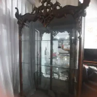 بوفه ویترین منبت دار چوبی