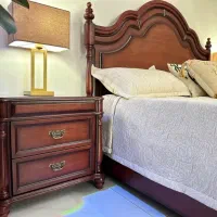 سرویس تخت‌ خواب دونفره مدل کاجی تمام چوب هومیسو|تخت و سرویس خواب|تهران, شهرک طالقانی|دیوار