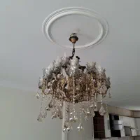 یک جفت لوستر برنز مدل یاس ۲۱ شعله|لوستر و چراغ آویز|کرج, باغستان|دیوار