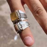 انگشتر اوپال و عقیق زرد تمام دستساز|جواهرات|شیراز, شهرک بهار|دیوار