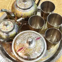 ست کامل برنجی قدیمی آک مهردار|صنایع دستی و سایر لوازم تزئینی|جهرم, |دیوار