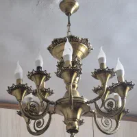 لوستر برنجی ۶ شاخه ۱۲ شعله