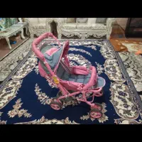 کالسکه صورتی فلزی 4چرخ خارجی