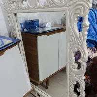 ست آینه،کنسول،پاتختی،پاف باکس دار تمام چوب