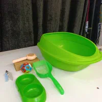 وسایل گربه ظرف خاک بیلچه ناخنگیر توپ شونه