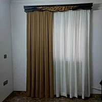 دو عدد پرده با کتیبه های چوبی