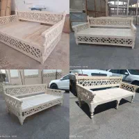تخت سنتی مبل گره چینی نیمکت چوبی تخت باغی