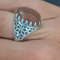 انگشتر نقره ۹۲۵ عقیق یمنی خطی استاد سید ضابطی