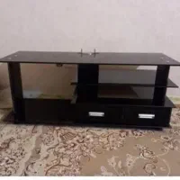 میز تلوزیون شیشه ای  دوکشو