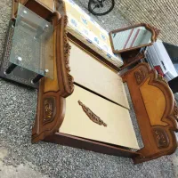 تخت خواب دو نفره بادوتا پایتختی از جنس چوب|تخت و سرویس خواب|مرند, |دیوار