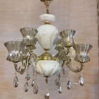 لوستر زنبق ستاره 10شعله برنزی|لوستر و چراغ آویز|تبریز, |دیوار