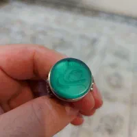 انگشتر نقره با سنگ عقیق سبز آفریقایی|جواهرات|تهران, کرمان|دیوار