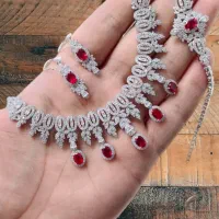 سرویس نقره و انگشتر/نگین های زیرکونیوم اصل اتریشی