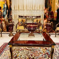 کریستال دکوری‌ پذیرایی گلدان برنزنوطلاکوب آنتیک چک