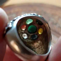 انگشتر نقره چند نگین|جواهرات|رشت, شهرک صبا|دیوار