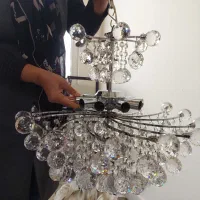 فوری لوستر کریستالی ۸ شعله روشنایی|لوستر و چراغ آویز|قزوین, |دیوار