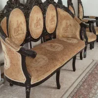 مبل سلطنتی۹نفره .همراه با میز و صندلی ۶نفره ست هم|مبلمان خانگی و میز عسلی|سنندج, |دیوار