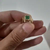 انگشتر طلا دست ساز نگین زمرد کلمبیا