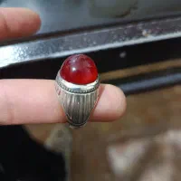 انگشتر عقیق طوق دار رکاب نقره