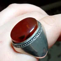 انگشترعقیق سرخ یمنی بشرط یمنی