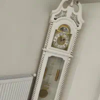 لوازم منزل وساعت ایستایی رنگ ترکیبی سفید و طلایی