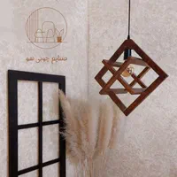 لوستر تک چراغه چوبی