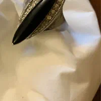 انگشتر قدیمی نگین مشکی و چشم زخم