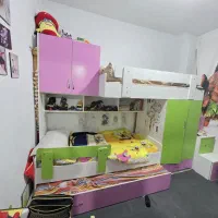 تخت سه طبقه همراه کمد لباس و کتاب خانه|تخت و سرویس خواب|قرچک, شهرک طلائیه|دیوار