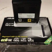 مودم  ADSL  برند ایسوس (به همراه جعبه و کاتالوگ)|مودم و تجهیزات شبکه|رشت, رشتیان|دیوار