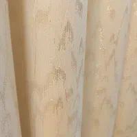 پرده حریر کرپ شاین پتینه سیم دوزی طلایی و نقره ای