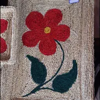 سینی حصیری گلدار و ساده