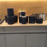 سرویس کامل ظرف حبوبات و شکر و برنج و سبد لباس