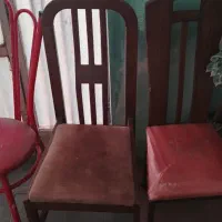 صندلی چوبی فلزی 3 عدد