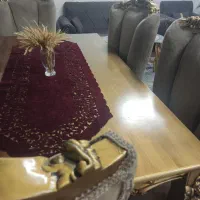 ناهار خوری استیل طلایی 6نفره
