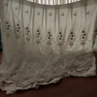 پرده پذیرایی همراه آستر گل برجسته