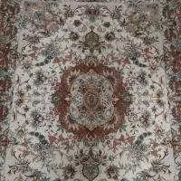 فرش قالیچه،۶۰رج خطیبی چله حاشیه ترنج ابریشم