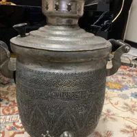 سماور روسی قلم کاری شده با سینی وقوری با قدمت زیاد|کلکسیون اشیاء عتیقه|تهران, جماران (نیاوران)|دیوار