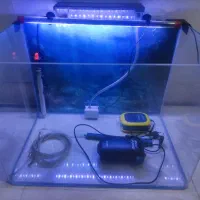 اکواریوم شیشه خم شرکتی با تمامی وسایل اماده