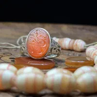 انگشتر عقیق پرتقالی یمن