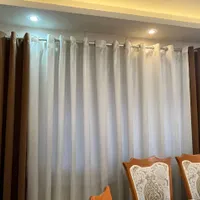پرده خانگی در حد نو سه تیکه وسط شاین دوطرف قهوه ای|پرده، رانر، رومیزی|رشت, رشتیان|دیوار