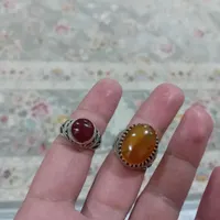 دو عدد انگشتر عقیق(شجر نقره)