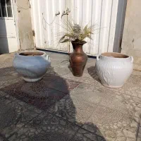 سه عدد گلدان سفالی بزرگ|گل و گیاه طبیعی|ماهدشت, |دیوار