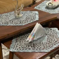 انواع رومیزی های تک و چهار تیکه  هویه کاری  ژاکارد