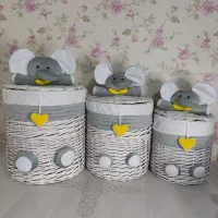 سبدهای حصیری اتاق کودک و بهداشتی