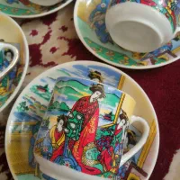 فنجان ونعلبکی ژاپنی قدیمی وزیبا