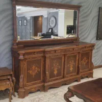 بوفه و کنسول کلاسیک چوبی با آینه طرح منبت|بوفه، ویترین، کنسول|تهران, یوسف‌آباد|دیوار