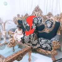 مبل ۹ نفره سلطنتی طرح دسته گل در حد آک|مبلمان خانگی و میز عسلی|گیلان غرب, |دیوار