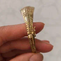 دستبند النگویی نقره ۹۲۵ با آبکاری طلا|جواهرات|کرمانشاه, |دیوار