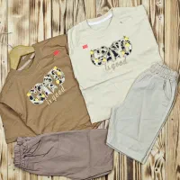 ست تیشرت شلوارک کتان دخترانه